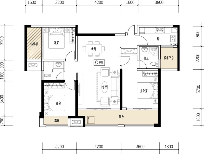 汉寿公园世家B户型 +1